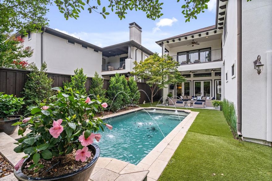 Welcome to this stunning, light & bright home, featuring 4 bedrooms, 4 full baths, 2 half baths, an executive study, large, open kitchen with dual islands and top of the line appliances including a 60 in Viking range, & 600 bottle wine cellar. The wall of windows in the expansive living room overlooks the amazing backyard oasis complete with a covered patio, built-in outdoor grill, and sparkling pool. Upstairs boasts a generous game room with wet bar area + an abundance of storage, a primary retreat with gorgeous views, an enormous custom closet, & a private balcony overlooking the backyard! Additional features include newly refinished hardwood floors, wet bar with ice maker, large walk-in pantry, and newly replaced HVAC systems in 2021 & 2022. Do not miss your opportunity to see this gorgeous home in the most fabulous location close to some of the best dining Dallas has to offer. OPEN SUNDAY, October 1st from 1-3.
