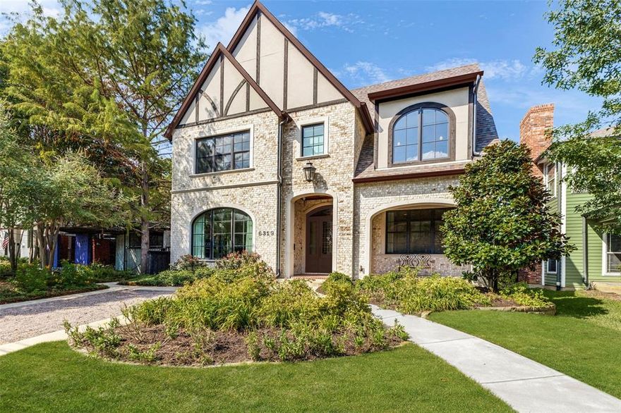 Custom built for the homeowners by Newport Homes, this one-of-a-kind property sits on an OVERSIZED LOT (220FT DEEP) in the coveted Lakewood Heights neighborhood with unfinished GUEST QUARTERS and a 4-CAR GARAGE! Enjoy the chef's kitchen complete with commercial appliances, double-wide fridge, two trash pull outs, a pot-filler, dual sinks, an expansive island, a large walk-in-pantry, & plenty of storage. The kitchen opens onto the dining space, living room, and wine room, perfect for entertaining. A large office space is located at the front of the house with built-in shelving and beautiful french doors. Relax in the primary bedroom, which boasts vaulted ceilings with wood beams, hickory wood flooring, & a spa-like ensuite bathroom. Four additional bedrooms are located on the second floor in addition to a gameroom or flex space. Enjoy the fruit & vegetable garden, or design your ideal backyard with the ample amount of backyard space. Mockingbird ISD! HVAC is installed in guest quarters.