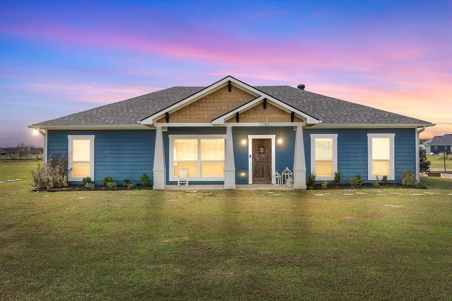 The first thing most people say when they walk in is the same thing… “wow, this is bigger than I expected.” The front door opens into one large living area where the kitchen, dining, and living room all come together around a big island that naturally becomes the center of the home. It’s the kind of layout where someone can be cooking, kids can be at the table, and everyone still feels connected. The primary suite offers a quiet place to unwind, and the bathroom stands out with a huge walk-in shower and an oversized closet. The guest bathroom is also larger than most with double sinks, which makes busy mornings a lot easier. The other bedrooms are adorable and feel bright and homey. Step out back and you’ll find a wide covered patio that’s great for grilling, relaxing in the evenings, or sitting outside and enjoying the view of your property. The property also features a great workshop with covered parking, offering a dedicated place for vehicles, projects, tools, or hobbies. All of this sits on over 2 acres in Canton ISD, so you still get room to spread out while being a short drive from town. A home like this gives you the space to live the way you want to. You bring the offer, we'll bring the keys!