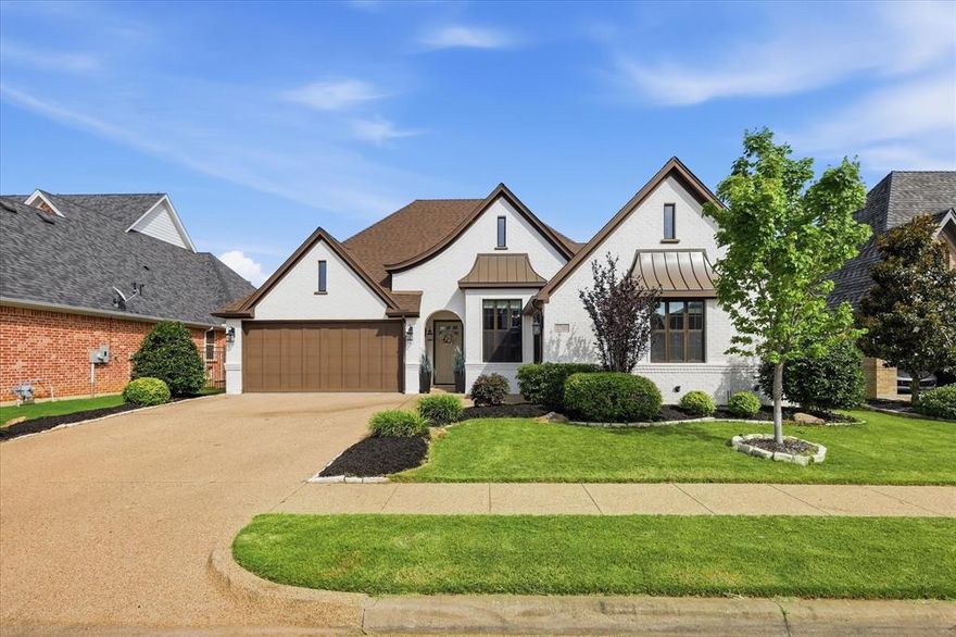 Stunning builder-crafted home located in the gated Park Place community, perfectly positioned for both privacy and charm. From the moment you step inside, you’re welcomed by an inviting foyer that opens into a spacious living area featuring rich wood beams, a cozy gas fireplace with eye-catching Moroccan tile, and custom built-ins. The open-concept design flows seamlessly into the chef’s kitchen, complete with an oversized breakfast bar ideal for entertaining, quartz countertops, farmhouse sink, gas cooktop, trash compactor, and an expansive walk-in pantry. The adjoining dining area offers the perfect setting for gatherings of any size. The primary suite is generously sized, with room for a sitting area, and features a luxurious ensuite bath with a walk-in shower and a large custom closet with built-ins. Secondary bedrooms are equally well-appointed with spacious closets, while the hall bath stands out with stylish tile, a tub, and a separate walk-in shower. Step outside to a serene backyard retreat with a covered patio—perfect for relaxing or entertaining year-round. This EnergyWise home also features foam encapsulation for enhanced efficiency and comfort. Enjoy the added benefit of a nearby greenbelt with a scenic walking path just next to the neighborhood—ideal for morning walks, jogging, or unwinding outdoors.