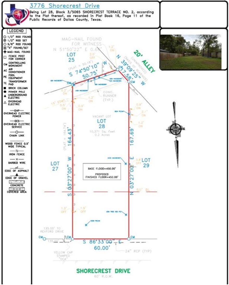 Discover a prime opportunity to build your dream home at 3776 Shorecrest Dr. in the coveted Shorecrest Terrace neighborhood. This sensational cleared lot spans 10,371 square feet, offering ample space to bring your vision to life. Nestled amidst prestigious multi-million dollar homes and overlooking a spacious greenbelt, this location seamlessly blends convenience with natural beauty and mature landscaping. Embrace the tranquility of approximately 0.238 acres of land, creating the perfect canvas to craft your dream residence. This remarkable lot also includes a 9' tall by 270 linear feet of perimeter wood fencing. Revel in peaceful seclusion within the city, surrounded by lush greenery, park-like setting, and a captivating canopy of trees along the creek across the street. Embrace the opportunity to build your dream home in one of Dallas' most prestigious neighborhoods. Property is located in the 100 year FEMA flood zone and designation by Dallas floodplain department as within Bachman Branch. Soil samples and elevation surveys can be included with the sale of the property. Don't miss out on this exceptional offering!
