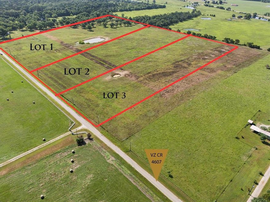 Rare opportunity to own 12.01 (+ or -) acre lot to build out your forever ranchette. There are 3 to choose from, each with it's own unique attributes, including a pond, natural spring or high ground. These lots were thought out and divided with care to include a house and 1 acre plus 10 for an agricultural use if desired. The property is currently used for Cattle. The sellers have already surveyed out 3 large lots to choose from and water, electric are available at the road for each lot. We have included a virtual example of what your vision might look like on lots 1-3. Now is the time to make it yours, call for more information. Septic required for each lot bring your builder take a look! Photos with homes and buildings have been virtually displayed and do not exist to easier visualize the properties possibilities.