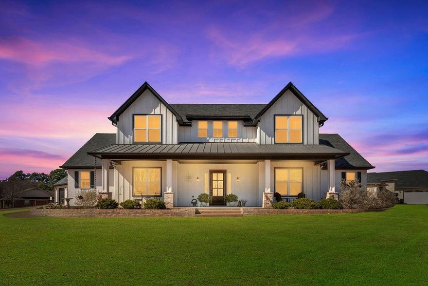 Welcome to one stunning home in the gated resort community of Hide Away Lake! This 3,169 sq ft, 3 bdrm, 3.5 bath home has the feel of luxury throughout.  The beautiful, welcoming entrance of this custom home leads you into a large, open living area where the attention to builder's detail is apparent as it boasts floor to ceiling windows, a beautiful fireplace, and outstanding finishes that make it a showplace! The kitchen is a chef's dream with a huge granite island, granite counter tops, gas cook top, electric double oven, stainless appliances, including two refrigerators, amazing cabinetry, and a huge amount of storage.  The dining room adjoins and compliments the area with upscale lighting and a sliding barn door that leads into the large extension of the kitchen that boasts a pantry that is not only a very large pantry, but a SAFE room as well--constructed of 8 INCH cement surround walls and a vault door! The primary bedroom is a downstairs  sanctuary with an incredible adjoining bathroom that features a large walk-in shower, soaking tub, split vanity areas, and an amazing amount of storage.   One of the  two large walk-in closets is large enough to be an office!  Upstairs, an entire suite awaits guests with two spacious bedrooms and baths separated by living space for relaxing. Additional parking and the three-car garage with stairs leading to storage the entire length of the garage are great bonuses! Lastly, the outdoor porch with remote light-filtering screens, fireplace, and outdoor cooking equipment with the privacy of a fully fenced backyard make this beautiful space a favorite place to be.  Come enjoy the resort atmosphere of Hideaway with 27 holes of golf with this home near the 7th tee of the Central course, 24-7 security, Olympic-size swimming pool, beach, parks, and three lakes for water sports, boating, and fishing!