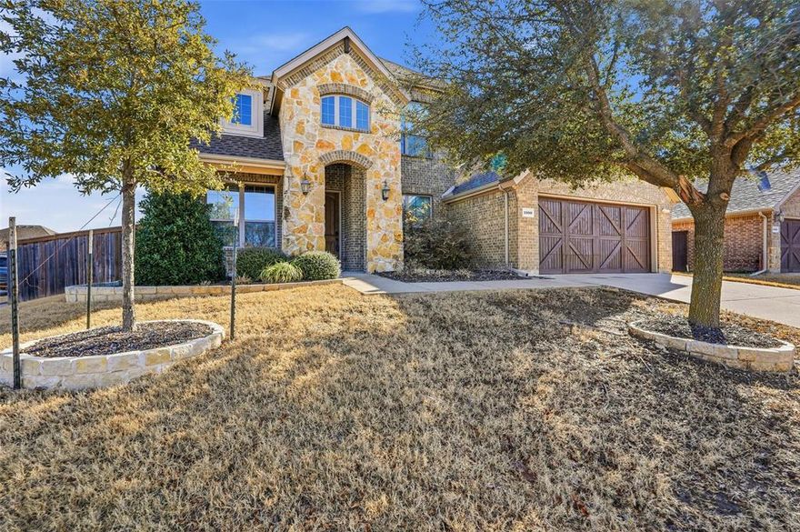 Welcome to this stunning 5-bedroom, 3-bathroom home located in the highly sought-after Sonoma Verde community and zoned to top-rated Rockwall ISD. With this home it delivers impressive curb appeal from the moment you arrive. Inside, you’ll find an expansive open-concept layout filled with natural light and soaring ceilings that create an airy, elegant feel. The gourmet kitchen is designed for both everyday living and entertaining, featuring upgraded granite countertops, and a large elevated breakfast bar perfect for gathering with family and friends. A flexible formal dining room can also function as a downstairs secondary bedroom, offering the perfect space for guests or multi-generational living. The private home office with French doors provides an ideal work-from-home retreat. Upstairs, entertainment takes center stage. The spacious game room includes a pool table that converts to ping pong, and the dedicated media room with theater seating offers a true cinematic experience right at home. Step outside to a covered back patio overlooking a large, fenced backyard — perfect for pets, play, and weekend BBQs. Residents of Sonoma Verde enjoy resort-style amenities including a community pond, pool with lap lanes, clubhouse, open green space, tennis, basketball and volleyball courts, playgrounds, and miles of scenic walking and biking trails.