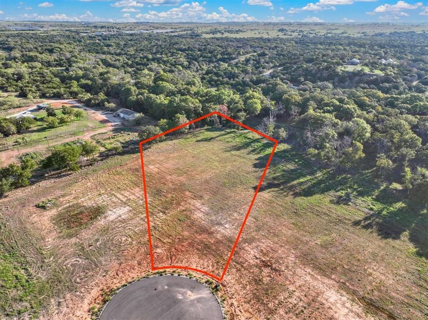One of nine 2 acre lots available in this new subdivision within walking distance of Lake Weatherford. Choose one or more lots and bring your plans for the home of your dreams. Road is installed with one way in, one way out and 2 cul-de-sacs. Each lot has underground electrical and will need a well and septic.