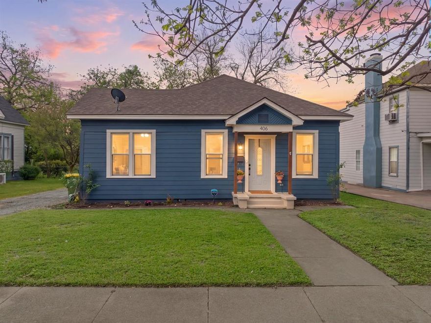 Don’t miss this cozy, charming home nestled in the Heart of Hillsboro, Tx.  Lots of character, highlighted by the original antique cast iron gas fireplace, while Opening into the Dining Area, high ceilings and thoughtful modern updates. The kitchen features a gas stove, tile backsplash, double sink, and center island, making it both functional and inviting. The bathroom has been tastefully updated with a marble vanity and jetted tub, adding a touch of comfort and style.
The floorplan includes a spacious  primary bedroom with a half bath, along with a versatile bonus room off the living area—
perfect for a second living space, home office, or flex room to suit your needs.
Step outside and enjoy morning coffee or backyard cookouts on the wooden deck that overlooks the backyard. 
This meticulously maintained home also features all new energy-efficient windows, updated central heat and air (2025), and new plumbing installed in 2022. A truly unique blend of historic charm and modern convenience, this home is as beautiful as it is functional.