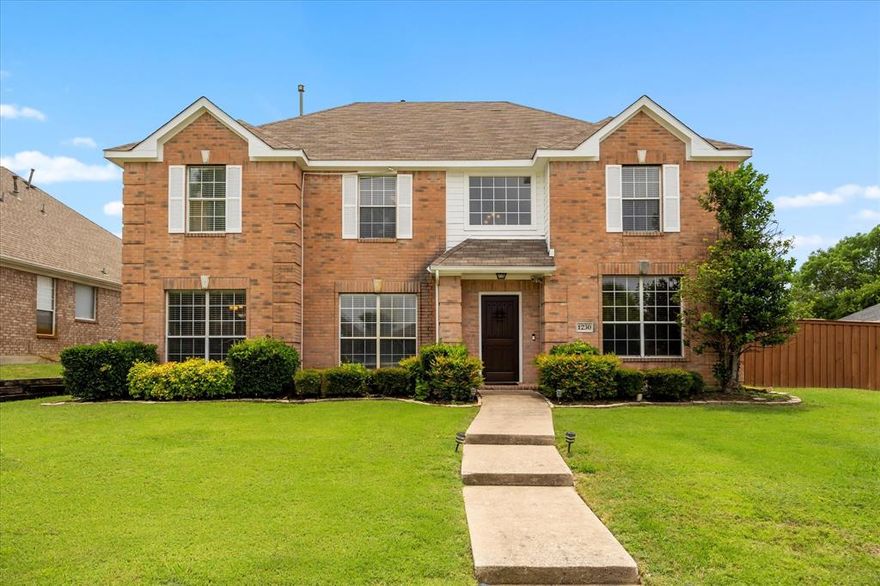 Beautiful 4 bed, 2.5 bath home on an oversized lot with no HOA! Enjoy a private backyard oasis featuring a large in ground pool with tanning ledge, rock waterfall, spacious deck, covered patio, and storage shed. The main floor offers formal living and dining, a granite kitchen with gas range, breakfast nook, and cozy family room with fireplace. A downstairs bedroom and half bath provide flexible living options. Upstairs includes an oversized game room, spacious primary suite with dual vanities, soaking tub, walk-in shower, and closet, plus 3 additional bedrooms with walk-in closets and full bath. Located near schools, parks, shopping, dining, and major commuter routes, this home offers the best of Garland living in a quiet, established neighborhood. Owners are in process of moving out of the country so the property will likely be disorganized.