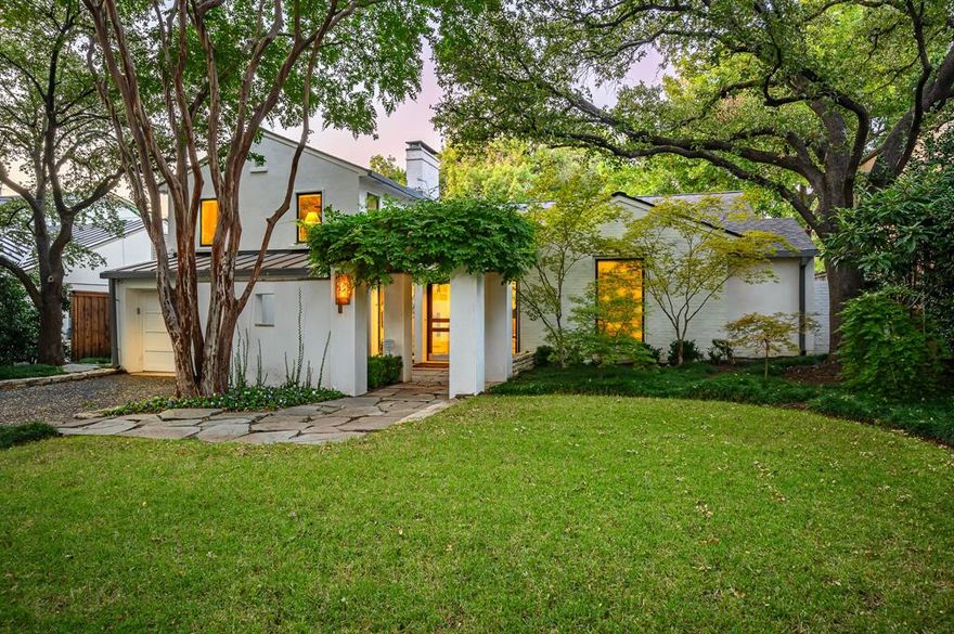 Welcome to a masterpiece of luxury living in the coveted Greenway Parks built by renowned Dallas architect Ken Burgess. This stunning 3-bedroom, 3-bathroom residence is a haven of sophistication, nestled on an expansive 70x140 lot along a serene greenbelt. Thoughtfully reimagined by renowned designers, the home exudes elegance at every turn, offering over 3,200 square feet of refined living space. Three inviting fireplaces set the mood for warmth and intimacy, while the shimmering pool and spa promise endless relaxation. The outdoor space is a true oasis, complete with a built-in cook center featuring a sleek gas grill, and ample storage. Inside, three distinct living areas flow effortlessly, ideal for both grand gatherings and quiet retreats. A custom-built bar, dedicated gym, and beautifully appointed office add to the home’s allure. Every detail speaks of quality, from the stunning Marvin Infinity windows to the lush, low-maintenance landscape with artificial turf and a discreet mosquito misting system. The 2-car garage is a space of its own, featuring epoxy flooring and custom storage solutions. With a state-of-the-art sound system and meticulously maintained systems throughout, this residence offers an unparalleled lifestyle of comfort and elegance.