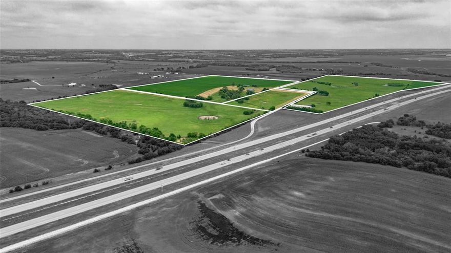 A beautiful 132.91 acre piece of land that is partially cultivated and part has been used as pasture.  HCR 4238 N. goes through the property giving it a lot of road frontage and very close access to IH-35 W.  There is an 80 x 120 barn with a concrete floor and electricity and a 40 x 50 barn with a concrete floor, electric, and water.  There is also a separate roof structure to park an RV of farm equipment under.  This is the perfect place to build a ranch house and bring your family to the country life style.