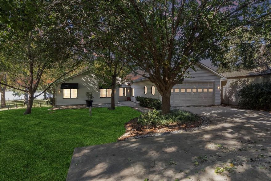 Rare opportunity to own a private lakefront retreat on the quiet north-east side of Eagle Mountain Lake. This property offers approximately 150 feet of shoreline on a 1-acre lot, providing space, privacy, and beautiful sunset views over the water. The 4-bedroom, 3-bath home (approx. 2,287 sq ft) is designed for relaxed lake living, whether as a full-time residence or a weekend escape from the city. Enjoy boating, fishing, and kayaking directly from your private dock, or relax by the pool and sauna after a day on the water. The property includes generous outdoor space, mature trees, and multiple areas for entertaining family and guests. With its acreage and waterfront location, the home offers a rare combination of lake access, privacy, and open space not often found this close to Fort Worth Located approximately 35–40 minutes from Fort Worth, the property is ideal as a weekend lake house, retirement retreat, or potential investment property. Waterfront properties with this amount of shoreline and land on Eagle Mountain Lake are increasingly rare. 3D tour available online.