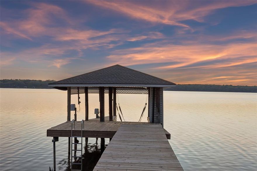 Rare opportunity to own a private lakefront retreat on the quiet north-east side of Eagle Mountain Lake. This property offers approximately 150 feet of shoreline on a 1-acre lot, providing space, privacy, and beautiful sunset views over the water. The 4-bedroom, 3-bath home (approx. 2,287 sq ft) is designed for relaxed lake living, whether as a full-time residence or a weekend escape from the city. Enjoy boating, fishing, and kayaking directly from your private dock, or relax by the pool and sauna after a day on the water. The property includes generous outdoor space, mature trees, and multiple areas for entertaining family and guests. With its acreage and waterfront location, the home offers a rare combination of lake access, privacy, and open space not often found this close to Fort Worth Located approximately 35–40 minutes from Fort Worth, the property is ideal as a weekend lake house, retirement retreat, or potential investment property. Waterfront properties with this amount of shoreline and land on Eagle Mountain Lake are increasingly rare. 3D tour available online.