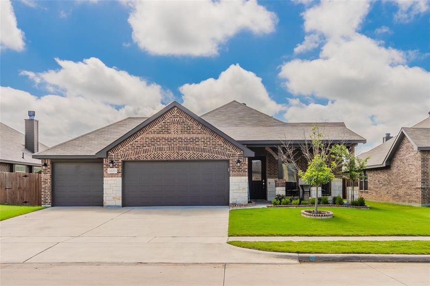 If you are looking for a home that feels like Texas, this is it! After you walk in from your Covered front porch to  the 8 foot front door it only goes up from there! This home boasts 10 foot ceilings, and all the features you could want. Walk into the open concept kitchen with a huge  island perfect for hosting, while you marvel at the floor to ceiling stone fireplace. Every detail was thought out, including extra storage space above your built in granite desk, extra cabinets in both washrooms, extended covered patio, and hard wood flooring! Don't forget about the 3 car garage for your recreational vehicle, boat or third car. Immaculately maintained and ready for your personal touches, don't miss out. Home is available May 1st 2025.