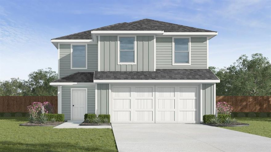 New! Two story, three bedroom, two full baths and guest powder bath. Experience the perfect fusion of comfort and functionality with this thoughtfully designed Express Series home floorplan. The custom, architecturally designed exterior, adorned with divided light windows and a front-facing garage with decorative hardware, presents a welcoming facade. A covered front porch leads to a raised panel fiberglass insulated door, offering a warm invitation inside. Upon entry, a spacious foyer seamlessly transitions into the home's inviting living spaces. The kitchen, a hub of activity, features 30” cabinets with hidden hinges, granite or quartz countertops, and stainless-steel appliances, ensuring both style and practicality. A built-in sink, dishwasher, and ample pantry space cater to everyday needs. The primary bedroom, a serene sanctuary, boasts an adjoining bathroom designed for effortless mornings. An elongated vanity with a sink and non-framed mirror, along with a walk-in shower and closet, provides ample space and comfort. Laminate wood plank flooring in the living areas and soft carpet in the bedrooms create a cozy and comfortable atmosphere. This Express Series home is further enhanced by a user-friendly smart home system and an innovative tech package, offering modern convenience and seamless connectivity.