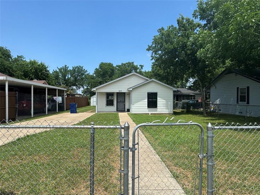 Beautiful property. 2 inch Blinds. Iron doors and windows, Shed, Fenced front and back yard, Application fee $75 per person over 18. No section 8. Verify schools.