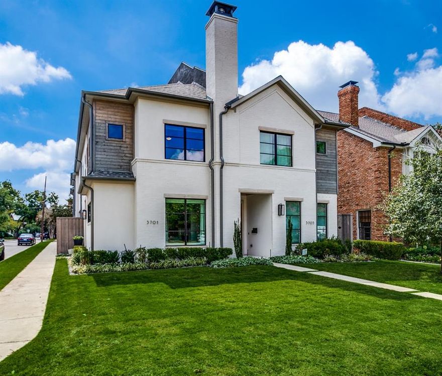 MULTIPLE OFFERS RECEIVED, best and final due Tuesday at 5pm.  Stunning contemporary single family attached home in HPISD and Armstrong Elementary.  This 5 bedroom home is designed for entertaining and everyday living and is the perfect blend of luxury and leisure.  The first floor features open concept living with the great room blending seamless into the dining and kitchen complete with wet bar for entertaining.  Outside is a private side yard with a beautiful patio, putting green, and low maintenance turf.  Upstairs you'll find additional 4 bedrooms, including the master, and a spacious laundry room.  The large third floor game room and full bath are ideal for family fun or casual gatherings.  With exceptional finishes and designer touches throughout, this home provides luxury living in one of the most sought-after neighborhoods in Dallas.