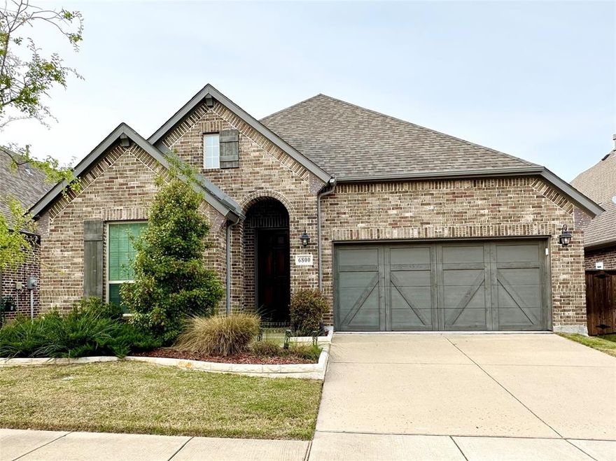 Lovely home in the prestigious Watters Branch community with Frisco ISD! This stunning one-story home offers 3 bedrooms, 3.5 bathrooms, and a study that can be used as a fourth bedroom. Hardwood floors throughout the main areas, rounded corners, 8-foot solid core doors, and vaulted ceilings. The gourmet kitchen features granite counters, stainless steel appliances, a large island, a walk-in pantry, and a breakfast bar. The master suite is a true retreat with two walk-in closets, dual sinks, and an oversized shower with a granite seat. The backyard is perfect for entertaining with a large, covered patio and a gas connection. The home also boasts energy-efficient features such as a tankless water heater, security and sprinkler systems, BRAND NEW washer and dryer (if requested), and low-E windows. The Watters Branch community offers a community pool and hike and bike trails for your enjoyment.