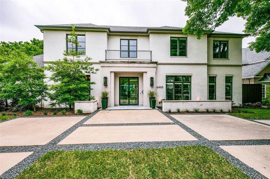 Stunning transitional home on an oversized lot in coveted Preston Hollow boasts a well-appointed floor plan with natural light. The open kitchen and family room create a perfect space for both everyday living and entertaining. The gourmet chef's kitchen features a large marble waterfall island, abundant storage, and Wolf and Sub-Zero appliances. The first-floor primary suite offers backyard views. Upstairs, you'll find 4 additional ensuite bedrooms, a gym, a game room, a theater, and two utility rooms, one upstairs and one downstairs in the primary suite The backyard oasis is thoughtfully designed with a patio, covered cabana, fireplace, and grill, making it an ideal retreat.