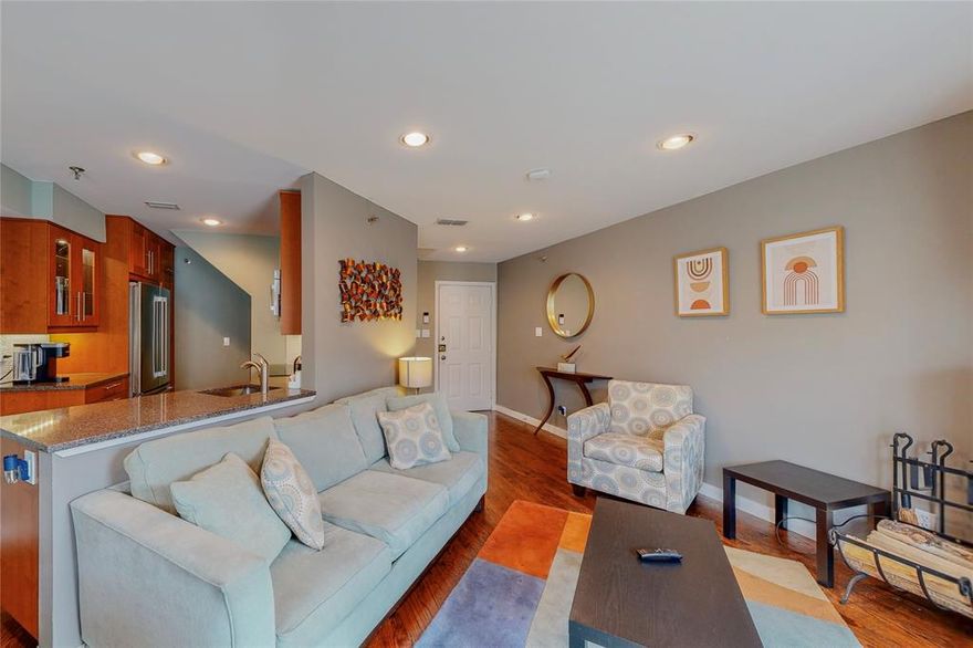Come see this fully renovated and fully furnished condo located in the heart of Dallas, offering an easy, turn-key lifestyle just minutes from Downtown, Uptown, Deep Ellum, the Arts District, Baylor Hospital, parks, restaurants, shops, and museums. The open-concept first floor seamlessly connects the living, dining, and kitchen areas, featuring quartz countertops, custom cabinetry, and stainless steel appliances—including a full-sized French door refrigerator. Site-stained hardwood flooring flows throughout the home, complemented by energy-efficient windows and doors, designer colors, and beautiful soft contemporary furnishings. The spacious primary suite easily fits a king bed and boasts an expansive walk-in closet with custom built-ins. The renovated bathroom impresses with a mosaic tile shower, rain head, and separate hand-held fixtures. Additional highlights include great storage and a full-sized front loader stacked washer and dryer. Residents also have the option to join the nearby Bryan Place Pool & Club House—perfect for enjoying the vibrant Dallas lifestyle.