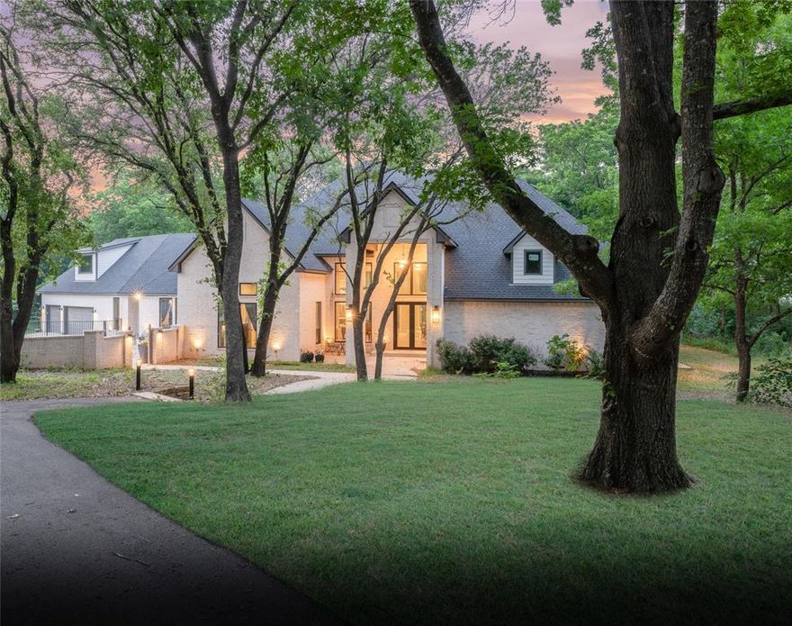 Seller will contribute towards buying down points or closing costs with an acceptable offer. 

Drive down the treelined driveway to find a gorgeous home nestled in the trees and backing to the creek!  This single story home with a bonus room above the garage was brought down to the foundation and reimagined and built in 2020 with an open layout that makes entertaining a breeze!  Walls of windows capture all of the beauty around and soak the house in natural light.  Other highlights...four bedrooms each with adjoining bathrooms, a large game room overlooking the pool, craft room or office space, huge kitchen recently repainted, with quartz countertops and an island that opens to the family room and eating areas.  Need additional guest space?  There is a detached building that measures about 1400 sq ft and houses a small apartment, a large insulated workshop with a 50amp plug as well as a single horse stall on the back.  Beautiful rain fed pond and fire pit...even electricity and a water fountain (with a water line from the house) out by this part of the property as well.