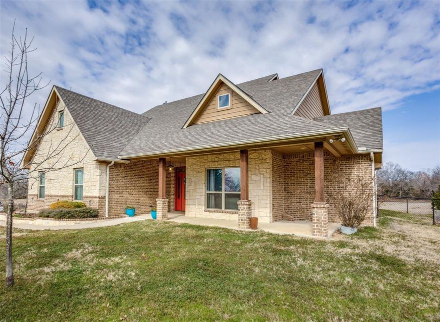 **Charming Country Retreat in Farmersville, TX**  Discover this enchanting 4-bedroom, 3-bathroom haven nestled on a serene 3-acre lot outside of Farmersville. Perfectly blending modern comfort with rustic charm, this property offers a peaceful escape from the bustle of city life. Step inside to be greeted by an abundance of natural light streaming through large windows, highlighting the home's open and inviting floor plan. A stunning stone fireplace anchors the living area, adding warmth and character. Adjacent, the formal dining room boasts picturesque views of the expansive backyard, creating an ideal setting for gatherings. The chef of the family will appreciate the kitchen's features: sleek granite countertops, pristine white cabinetry, and a versatile gas range. The kitchen island provides additional workspace, perfect for entertaining.
The primary bedroom is a true retreat, bathed in sunlight and featuring an exquisite en-suite bathroom with double vanities, a walk-in shower, and a luxurious claw foot tub for ultimate relaxation. A spacious walk-in closet completes this sanctuary. Two additional bedrooms, along with a secondary bathroom, are conveniently located on the main level. Upstairs you will find the fourth bedroom, paired with another full bath, offering privacy and versatility. Enhancing the home's appeal, a sunroom invites enjoyment with serene views of the property. Outside, the expansive yard beckons with opportunities for outdoor adventures. A wooded area at the back of the property includes access to a shared pond, adding a touch of natural beauty.
Additional features include a storage building and a charming chicken coop, promising both functionality and charm. This Farmersville treasure is a rare find, blending stylish interiors with tranquil outdoor spaces for an unmatched lifestyle.