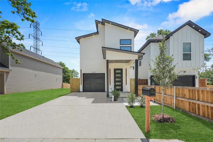 Discover modern living at its best in this beautifully built new construction home. Enjoy the perfect balance of convenience and comfort with close proximity to downtown and quick highway access, making your daily commute effortless while keeping you connected to everything the city offers. Step inside to a bright, inviting interior where large windows fill every room, especially the living area, with natural light. The open concept kitchen serves as the centerpiece of the home, featuring premium appliances and a striking island ideal for cooking or entertaining. Upstairs, the primary suite offers a serene escape with a spa inspired bathroom and an expansive walk in closet. Two additional spacious bedrooms provide versatility for family, guests, or a home office. Outside, a private backyard awaits, perfect for relaxing or hosting gatherings in your own outdoor haven.