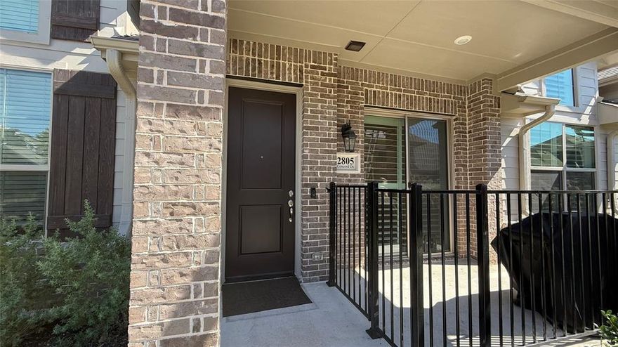 This 1,683 SQ FT single-story home offers 3 bedrooms and 2.5 bathrooms with a modern open-concept design. The kitchen features a brand-new refrigerator, stainless steel appliances, a built-in microwave, oven, dishwasher, pantry, and a spacious breakfast bar. The living room provides a comfortable setting with ceiling fans, cable-ready connections, and TV mounts for convenience. The primary bedroom includes a large walk-in closet and an ensuite bathroom with dual sinks and updated finishes. One of the additional bedrooms upstairs is thoughtfully furnished with a queen Murphy bed, providing a flexible space for guests or a home office. The remaining bedroom shares a stylish full bathroom, and a half bath is conveniently located for guests. The laundry room comes equipped with a washer, dryer, and extra storage space. A 2-car garage with a door opener provides secure parking and easy access. The low-maintenance yard offers a clean outdoor area suitable for relaxation. Located in a newly developed community with HOA, this home is close to shopping, dining, and local amenities.