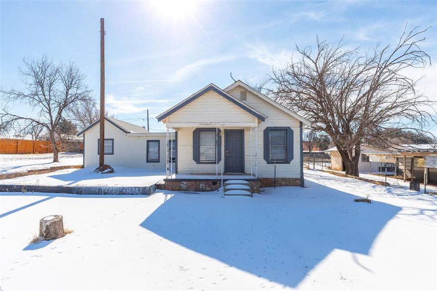 Charming corner-lot home at Bristol & Hoyt with standout curb appeal and great visibility. Situated on an exceptionally large corner lot (approximately ½ to under 1 acre), a rare find for the area offering endless outdoor potential. The home features approximately 980 sq. ft. with 2 bedrooms and 1 bath, ideal for first-time buyers, downsizers, or investors looking for space and flexibility.