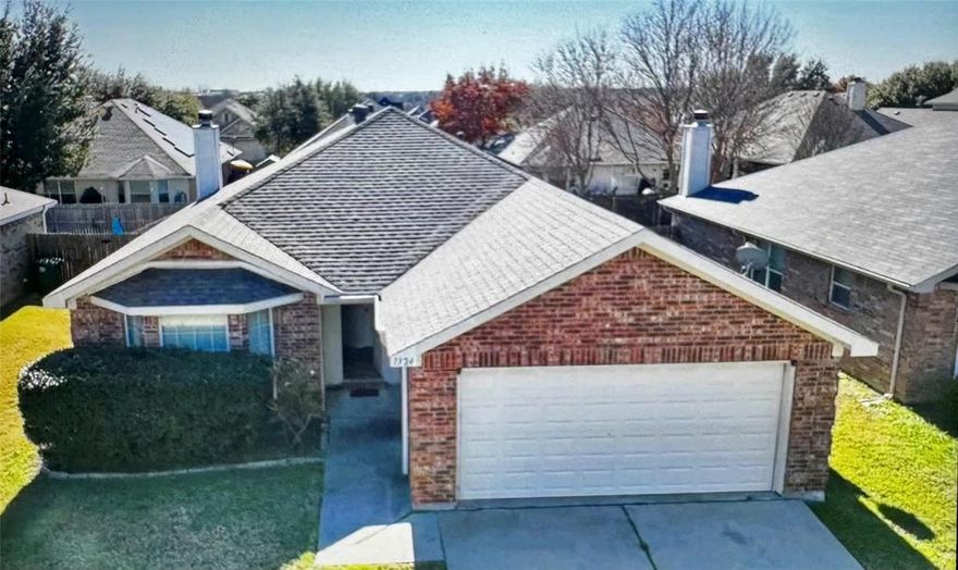 PRICE DROP on this 1-Story home. MOTIVATED SELLER. Whether you're looking for a perfect starter home or a smart investment opportunity, this charming 3-bedroom, 2-bathroom residence in desirable Burleson ISD checks all the boxes. Currently tenant-occupied through Dec31, it's a turnkey addition to any portfolio. Step inside to an open-concept layout featuring rich wood flooring throughout the main living areas. The spacious living room flows seamlessly into a well-appointed kitchen with sleek countertops, abundant cabinetry, and modern stainless steel appliances—ideal for both everyday living and entertaining. The private primary suite offers a generous closet and en-suite bath, while two additional bedrooms share a second full bathroom. Enjoy shaded evenings thanks to the north-facing orientation, and let kids or pets roam freely in the large backyard. Additional highlights include a convenient front-facing 2-car garage and a location surrounded by mature trees in a sought-after Fort Worth neighborhood. You're just minutes from shopping, dining, and local amenities. Investors: Be sure to check MLS private notes for lease details.