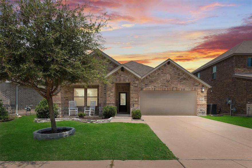 No PID or MUD. Welcome to this beautifully designed 4 bedroom & 3 bathroom home.  Thoughtfully laid out with an open floor plan, this home is perfect for everyday living and entertaining.  Kitchen features a large island with a gas range, built-in microwave, & a walk-in pantry that keeps everything within reach but out of sight.  One of the guest bedrooms includes its own private full bath-ideal for visitors or multi-generational living.  Walk into the spacious primary bedroom & enjoy the large walk-in shower, dual sinks.  Enjoy quiet mornings on the covered front porch & relax in the evenings on the back patio while grilling.  This home has the space, layout, & upgrades to check all the boxes.  Don't miss your chance - schedule your showing today!