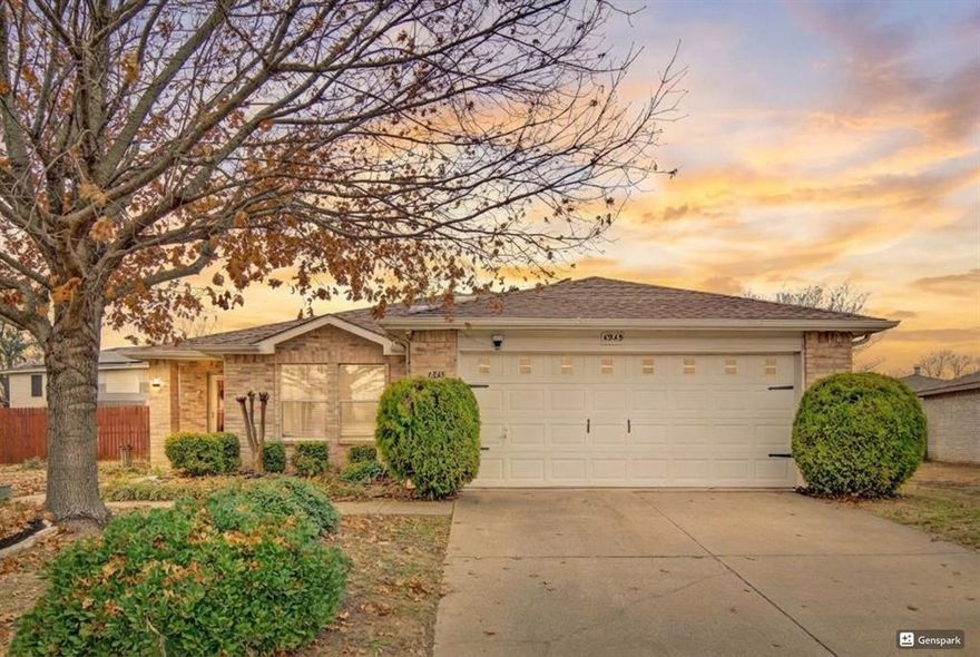 Welcome to this beautifully maintained one-story home in the highly sought-after Crowley ISD! This spacious 3-bedroom, 2-bath residence offers approximately 1,500 sq. ft. of comfortable living, with a 2-car garage for plenty of storage and parking.

Step inside to an inviting floor plan featuring a brand-new laminate floor and a cozy wood-burning fireplace in the living room—ideal for family gatherings and relaxing evenings. The well-designed kitchen and dining area provide great flow for everyday living and entertaining.

Situated on an extra-wide corner lot, this home offers additional space on both sides, giving you privacy and room to enjoy outdoor activities or future landscaping projects.

Enjoy easy access to the community pool, local schools, and the vibrant shopping and dining options at The Shops at Chisholm Trail Ranch, with a future home to Target and H-E-B!

This well-cared-for home blends comfort, convenience, and charm. Don’t miss your chance to make it yours!