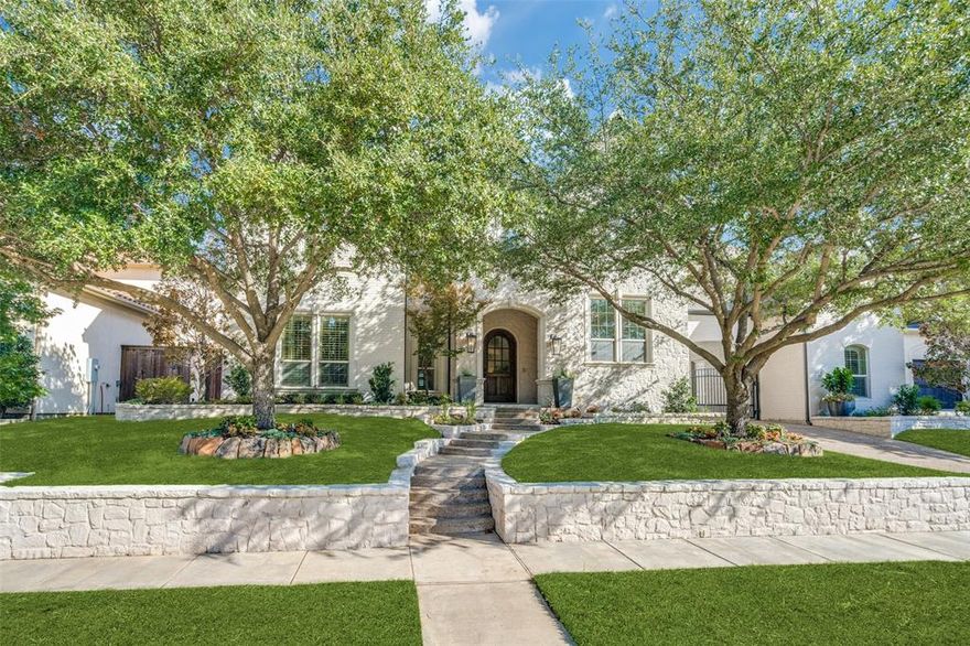 Experience luxury living in the prestigious gated Stonebriar on the renowned 4th hole of Stonebriar golf course. Walls of windows throughout the home showcase the charm of the backyard oasis, where the pool, spa, fireplace, built in grill, and putting green offer a haven of relaxation and recreation, also with panoramic views of the golf course. This masterfully designed floor plan offers an Executive Study with built ins. The large master suite with stone fireplace and sitting area, has a spa-like bath with free standing tub and a frameless shower. The chef’s kitchen with professional gas range butler’s pantry and breakfast bar is open to the living and dining. First floor media and guest bedroom with ensuite bath. Three large bedrooms up with game room. The game room has a screened balcony with stunning views of the golf course. An unfinished bonus area has endless possibilities. Incredible location close to the Star, Grandscape & the new PGA district, shopping, and dining.