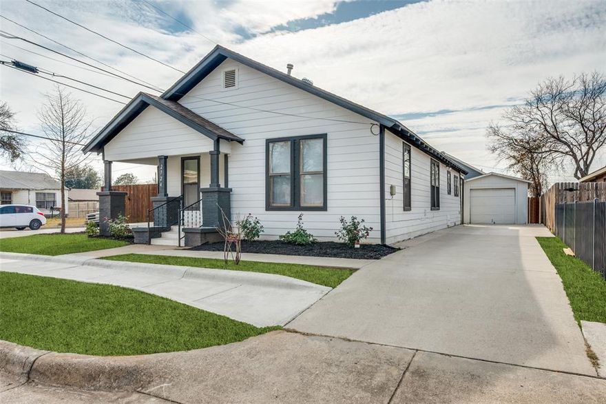 Welcome to this charming 1927 craftsman home located less than ten minutes from downtown Fort Worth. Upon walk up, you are greeted with a yesteryear front porch. Ready for coffee in the morning or iced tea in the evening!
Living and dining areas are large and super spacious in size. Twenty seven twenty four also features solid hard wood flooring though out the home and upgraded granite in the kitchen. All three bedrooms are roomy with ample hanging closets. One of the bathrooms has been completely remodeled and the second is a brand new addition to the home. Washer and dryer plugins have been adjusted to accommodate stackable units for prime efficiency and space. Kitchen is quaint and ready for its new home owner to make it their own. 
In addition, home has a new privately placed wooden fence surrounding the yard and large, sturdy built in patio covering. Perfect and ready for a playscape and or summer cookouts. Garage is detached and driveway has been repaved for a smooth drive up.
Must see to appreciate. Pride in ownership shows!