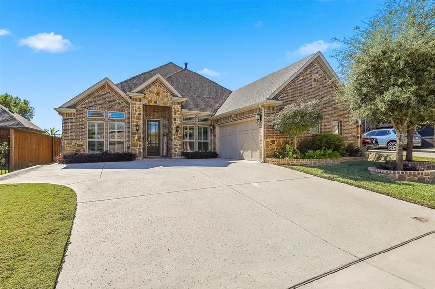 Better than new construction and priced to prove it, this meticulously maintained 3-bedroom, 2-bath home offers 2,507 square feet in the highly sought-after La Frontera subdivision, tucked into a quiet cul-de-sac just minutes from Eagle Mountain Lake, with a floorplan that is no longer offered in the community and rarely found at this price with a swimming pool. The open layout brings the family room with gas fireplace, dining area, and eat-in kitchen together for easy everyday living. The kitchen features granite countertops, a large center island, serving bar, deep drawer storage, and a butler’s pantry, with upgrades that well exceed what is typically included in new construction today. The private primary suite is thoughtfully positioned away from the secondary bedrooms and includes a sitting area, new plush carpet, a custom California Closet, and an oversized walk-in shower. Plantation shutters throughout, a fully insulated garage, and an attic with added flooring and two drop-down staircases provide energy efficiency and exceptional storage. The backyard is designed for true outdoor living with a swimming pool, over 4,700 square feet of Kool Deck, a 6-foot fire pit, and a built-in BBQ area with covered patio, features that would cost significantly more to recreate. Additional highlights include rock and brick flowerbed borders, side walkways, and an upgraded garage with durable countertops, sink with running water, ceiling fan, workbench, and an 11’ x 10’ workspace that does not interfere with parking. This home includes a 10-year transferable structural warranty and annual service contracts for HVAC, plumbing, and electrical systems, offering peace of mind, long-term value, and a level of care that truly makes this home better than a model.