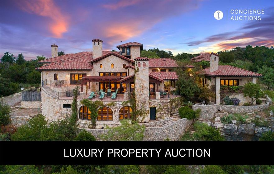 AUCTION BIDDING OPEN: Bidding ends November 25. Previously listed at $6.9M. Current high bid $4M. 

An architectural triumph engineered with 70 tons of steel into the cliff face, this turnkey waterfront estate commands two-plus pristine acres within the exclusive Ranch at Possum Kingdom Lake. Walls of windows frame dramatic lake panoramas throughout the open-concept great room, flowing seamlessly into an entertainer's chef kitchen encircled by NanaWall doors opening to an expansive lakeside patio. Six private bedroom suites, a thousand-square-foot casita, and a clubroom retreat with Murphy beds accommodate over 30 guests effortlessly and is ideal for a family retreat, executive getaway, or multigenerational living. World-class amenities include wine cellar, media room, game room, elevator, observation tower, resort-style infinity pool, and private boat docks. Adventure awaits with helipad access to 1,100 acres of common ranch land featuring equestrian facilities, while concierge service, skeet range, and sports courts complete this exceptional lifestyle destination just one hour from DFW, 2 miles from Possum Kingdom airport, and 15 minutes to a championship golf course.