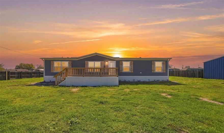 Brand-new manufactured home in the highly desirable Mansfield, ISD! FHA and VA friendly! Special financing offers may be available with preferred lender! Situated on just under half an acre, this beautiful open-concept home features 4 bedrooms and 2 bathrooms, including a generous-sized primary bedroom, primary bathroom, and walk-in closet, offering plenty of space both inside and out.
Enjoy peace of mind with everything brand new, including appliances and a recently installed septic system. With no major repairs in your near future, you can simply move in and start enjoying your new home. 
Step outside and relax with your morning coffee on the front or back deck while taking in the extra space and privacy from neighbors. The generous lot gives you room to breathe and enjoy a bit of that country feel while still being close to the conveniences of the city.

This home grants easy access to major highways, making commutes simple and keeping you just a short drive from Sundance Square, the Fort Worth Stockyards, and everything the area has to offer.