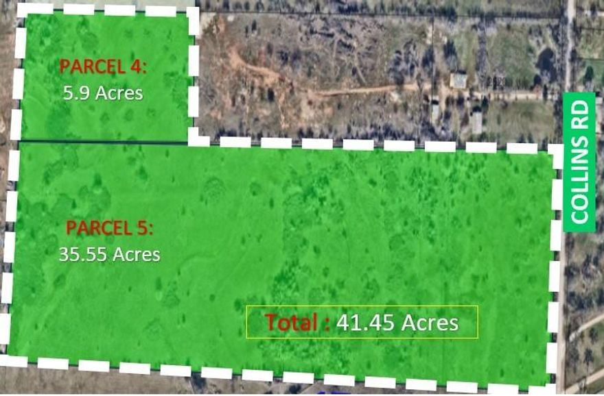 PARCELS 4&5 (APPR:41.45AC)  -- This versatile parcel offers significant potential for residential, multifamily, or commercial development, aligning with various investment strategies. The property benefits from its proximity to two major universities, the University of North Texas and Texas Woman’s University, both approximately 5 to 7 miles away. The location provides easy access to nearby amenities, including shopping, dining, schools, and major thoroughfares. Given Denton's strong growth and dynamic community, this presents an ideal opportunity for future development. Buyers are encouraged to consult with the City of Denton and Denton County departments for specific development guidelines and use approvals.
This property along with the property in MLS #20958617 and MLS #20958605 can be purchased all together or separately.