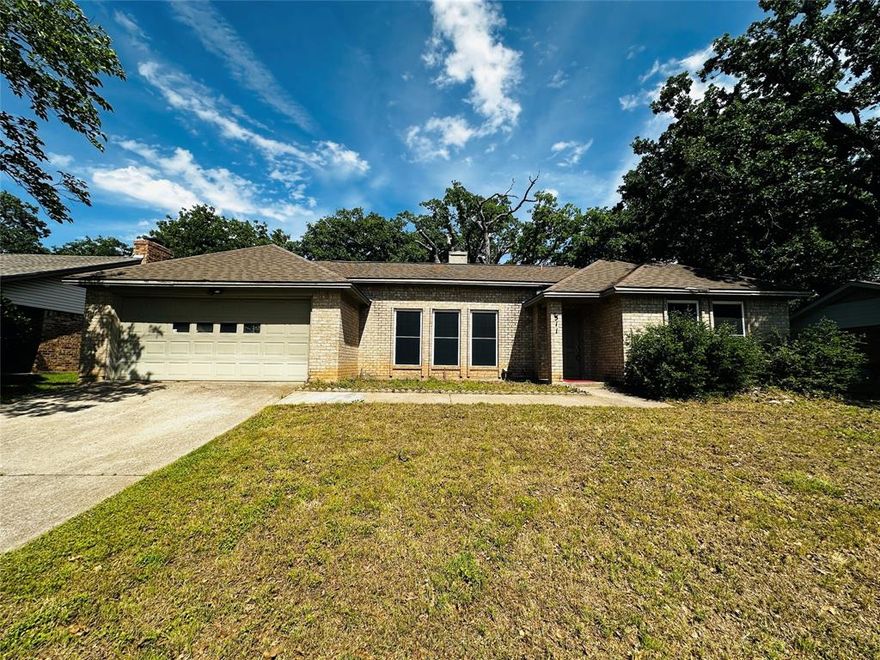 MULTIPLE OFFERS RECEIVED. HIGHEST AND BEST DUE BY MONDAY AT 11AM.  Investor special in the heart of Grapevine feeding to highly sought-after GCISD. Estate Sale being sold AS IS. 3 bedroom, 2 bath home with pool and recent kitchen updates including granite countertops and stainless steel appliances. Spacious living area features vaulted ceilings, wet bar, and abundant natural light. Additional flex space makes a great home office, second living area, or hobby room.  Situated on an approximately quarter-acre lot with a spacious, private backyard featuring mature trees, extensive patio space, and storage shed. Great opportunity for investors, flippers, or buyers looking to renovate and make it their own. Cash or renovation financing likely best suited for this property.