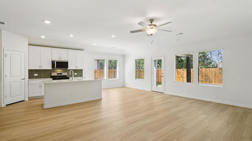 Brand new, energy-efficient home available by Nov 2025! Sip your morning coffee at the Henderson's convenient kitchen island overlooking the dining and family rooms. White cabinets with veined white quartz countertops, light tan EVP flooring with light taupe carpet. Ditch your long commute with quick access to McKinney, Frisco, and Richardson on US 380 and spend more time doing what you love. Play fetch at the nearby dog park or bike the miles of Simpson Crossing’s trails and greenspace. Kids will love the community playground and resort-style pool. We also build each home with innovative, energy-efficient features that cut down on utility bills so you can afford to do more living.*  Each of our homes is built with innovative, energy-efficient features designed to help you enjoy more savings, better health, real comfort and peace of mind.