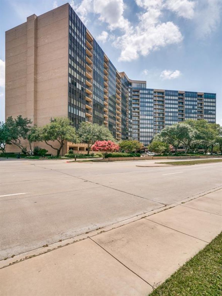 This Gorgeous Condominium was completely remodeled in 2018.  Beautiful wood floors throughout.  Kitchen has all new cabinets, stainless appliances, recessed lighting and tile floors.  Spacious Living - Dining Rooms with wood floors, recessed lighting, wall of glass-sliding doors (motorized blinds) that open to covered balcony facing downtown Dallas.  Second Bath Serves as powder - tastefully remodeled with tub shower combo, tile floors & new cabinetry.  Second bedroom also has wood floors, ceiling fans and motorized blinds. Primary bedroom has wood floors, ceiling fan, recessed lighting, wall of windows with motorized blinds as well as sitting-desk area.  A spacious, tastefully remodeled primary bathroom with walk-in  shower, bench, hand held faucet as well a separate make up area, new vanities and recessed lighting - sconces.  The amenities at The Bonaventure include workout facilities, two pools, sauna, steam rooms, jogging trails, 24 hour concierge desk and much more.