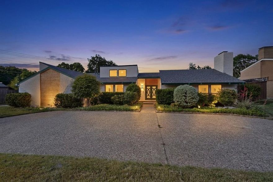 Beautiful and Bright! This Stylish Contemporary Modern 4 Bedroom, 3 Full Baths is your next Dream Home flooded with Natural Light! Walk through the Custom Front Doors into the Extended Living Room with Fireplace, Custom Lighting, Soaring Ceiling and a Wall of Windows overlooking the Backyard Oasis! Spacious Formal Dining Room connects to the kitchen through the Butlers Pantry. The Elegant Eat In Kitchen boasts White Cabinetry, SS Appliances, Tile Flooring, Stunning Backsplash, View of the Pool, nearby Large Laundry Room and a covered 2nd Patio with private yard. Enjoy the Spacious and Bright Tiled Den with Upscale Ceiling Fan, and more views of the pool and patio through Updated Sliding Glass Doors! More windows Illuminate the hallway to the Stunning Master Retreat with its own private patio doors and additional backyard view! The Luxurious Ensuite has a Spa Like Feel with a Soaking Tub, Gorgeous Separate Shower, Custom Double Vanity, Tile, and double closets with ample storage space. Secondary bedrooms feature a Stunning Jack and Jill Bathroom, Custom built in, and a cedar closet! The 4th bedroom has a built in desk and its own connecting full bath! The large 2 car garage has plenty of workshop space and an extra large storage room with 2nd refrigerator. If you love outdoor living, jump into the Sparkling Pool with Tranquil Waterfall, Separate Custom Covered Large Hot Tub and Expansive Patio. This house is perfect for Entertaining! Located in a highly sought after neighborhood near Prestigious Private Schools, shopping, restaurants, I635 and Hwy75, entertainment venues  and more! Meticulous maintenance and over $66,000 in updates include: Exterior paint, HVAC, Security system, Generator, Doors, Windows, LVP, Pool Filter, Pump and Vacuum. See Updates Upgrades in Documents for Specifics and dates. Book your showing soon!