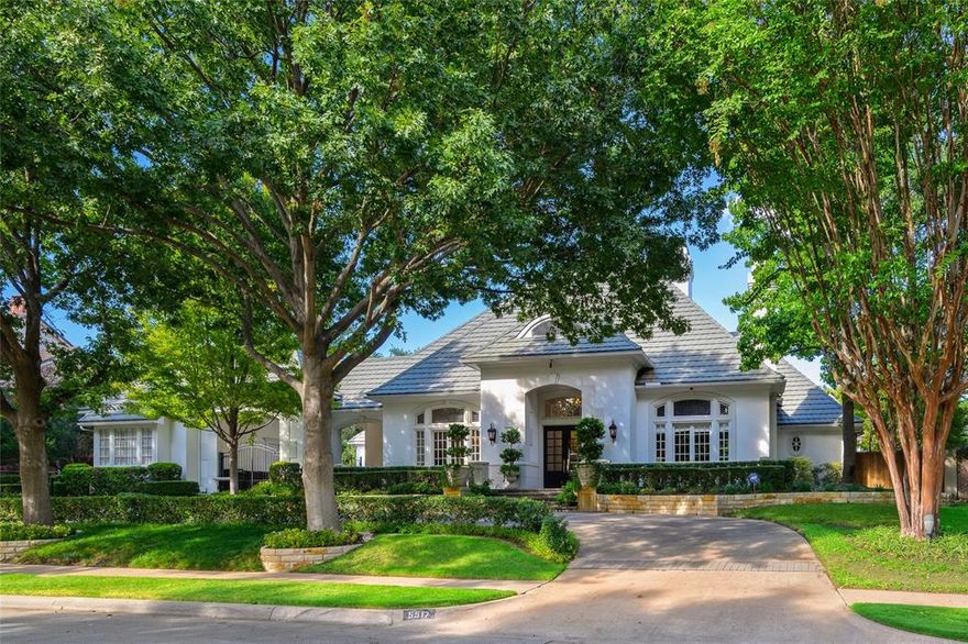 One of a kind light and bright modern Willow Bend home is breathtaking! Large French doors provide ample natural light as you enter this beautiful home. The study features gorgeous wood paneling and a grand fireplace. The formal LR features a panoramic view of the backyard oasis. The primary bdrm boasts a fireplace and bow windows which provide a view of the pool and surrounding greenery. The spacious primary bathrm will feel like an absolute dream with a beautiful chandelier and expansive WIC with extensive built-ins. The kitchen is a chef's paradise with designer finishes, a large island, 6-burner Wolf stove with griddle, dual oven, and WI pantry. The secondary LR boasts floor to ceiling windows with a view of the backyard. Additionally, this home features a large game room, secondary bedrooms with WIC, built-in outdoor grill and sink, covered patio, pool, fantastic view of Gleneagles Queens Course 4th hole, gated drive, and so much more! The only thing this home is missing is YOU!