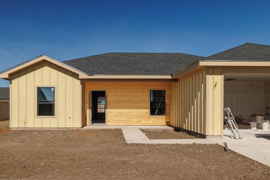 Welcome to this beautifully crafted new construction home offering the perfect blend of style, comfort, and efficiency. This 3-bedroom, 2-bathroom gem features high-end finishes throughout, including granite countertops, vinyl plank flooring, and energy-efficient LED lighting. Enjoy year-round comfort with spray foam insulation, and bask in the open, airy feel of the vaulted ceiling in the main living area. The spacious 2-car garage provides plenty of room for vehicles and storage. Located in a desirable neighborhood with curb and gutter frontage, this home offers city water and sewer and is just steps away from a beautiful city park—less than one block away. The privacy fence surrounding the backyard creates a perfect space for relaxing, entertaining, or letting kids and pets play safely.