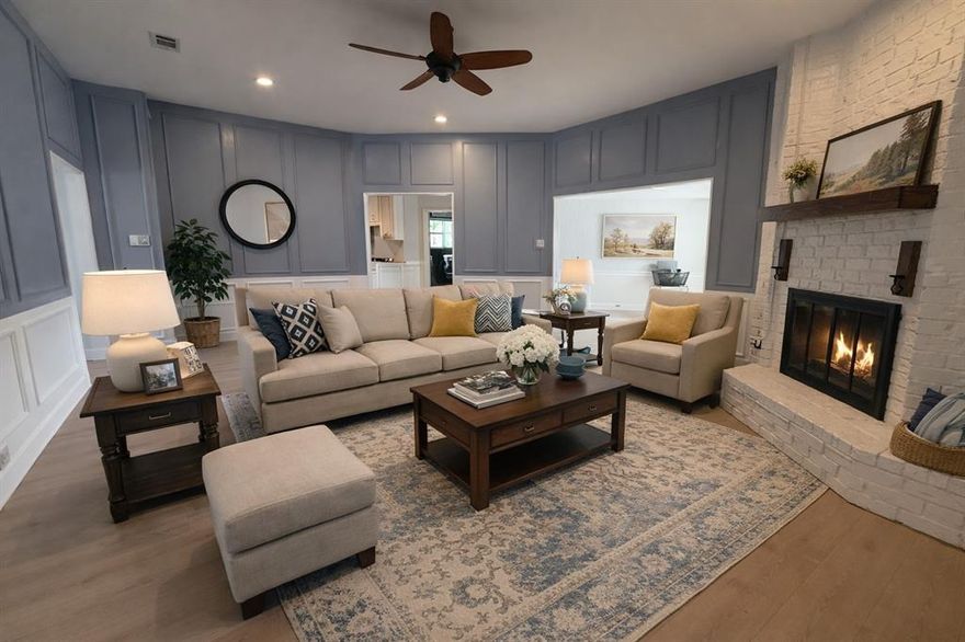 514 Willow Way is a beautifully updated single-story ranch-style home offering the perfect blend of comfort, functionality, and Texas outdoor living. This 4-bedroom, 3-full-bath residence features an open floor plan designed for effortless everyday living and entertaining.
Inside, the home showcases gorgeous custom built-ins, a striking stone fireplace, and thoughtfully curated finishes that add warmth and character throughout. The spacious living areas flow seamlessly into the kitchen and dining spaces, creating an inviting environment for gatherings both large and small.  Step outside to a large backyard oasis complete with a sparkling pool, plenty of room to relax or entertain, and additional space ideal for boat or RV parking—a rare and valuable feature. Whether hosting summer get-togethers or enjoying quiet evenings outdoors, this backyard is designed to be enjoyed year-round. Located in the heart of Highland Village, this home offers a relaxed pace of life just outside of Dallas. The community is known for its excellent schools, strong hometown feel, and easy access to shopping, dining, recreation, and major commuting routes—making it an ideal place to call home.  Refrigerator, washer and dryer WILL convey with the home.