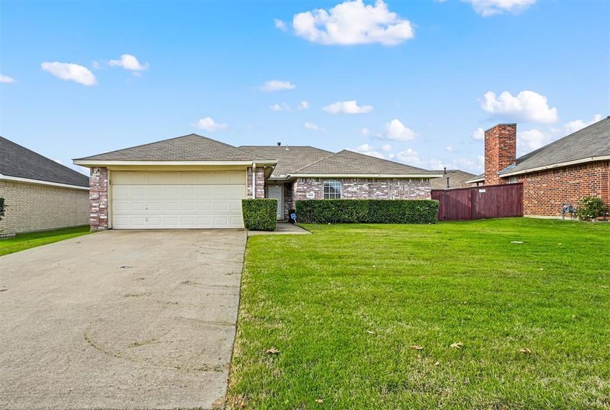 Charming, one-story home with great curb appeal in sought-after Mockingbird Hill of Desoto - now available! Boasting 3 BR, 2 BA & 2-car garage with features that include an open floor plan, wood-like flooring in living area, brick fireplace, nice-sized galley kitchen with pantry and breakfast nook, utility room, recent renovated hall bathroom, spacious primary suite with separate shower, garden tub and walk-in closet and nice-sized secondary bedrooms with ceiling fans! Enjoy the fenced-in backyard - perfect for relaxing on the weekends! Close to Interstate 35 with shopping & dining nearby - make this wonderful home yours today!

Pets welcome with prior approval, deposit & pet monthly rent!

We are excited to offer a monthly fee in lieu of the security deposit upon approval.