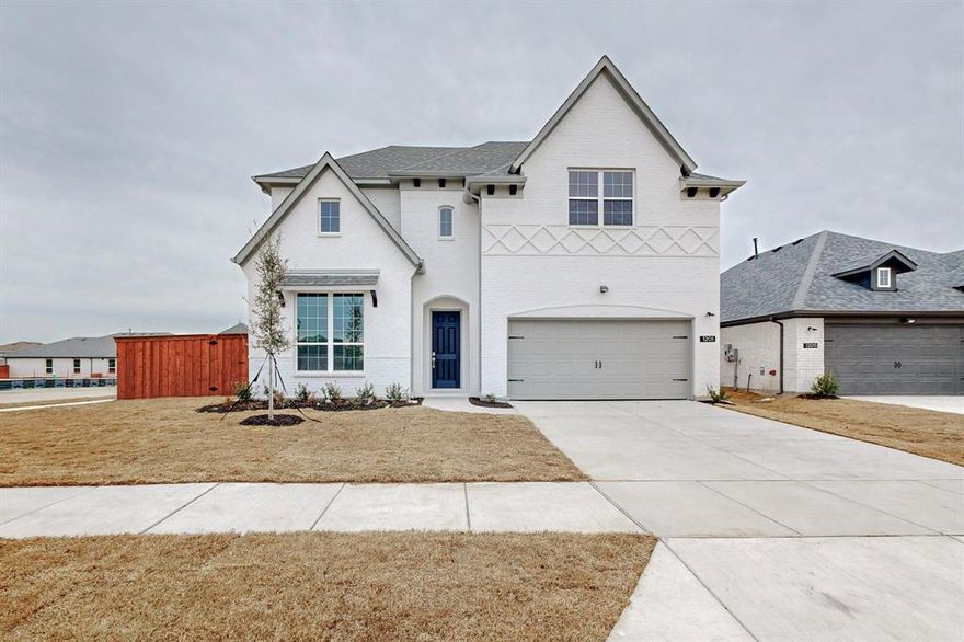 A stunning BRAND NEW MEGATEL MOVE-IN-READY home is available for lease in Anna's vibrant ANACAPRI, a premier residential community in the heart of one of the fastest-growing cities in the area. Anna is celebrated for its tight-knit community, excellent schools, and abundant parks—perfect for families aspiring to a promising future. Lagoon life is coming soon! This expansive, master-planned community seamlessly blends modern convenience with small-town charm, providing easy access to nearby schools. It features white-sand beaches, clear blue water, and activities galore for everyone to enjoy.  This home features an open layout with a soaring 20-foot ceiling family room with fireplace, four bedrooms, a dining and breakfast area, four full bathrooms, a game room, a media room, and a huge backyard. Luxurious upgraded kitchen with quartz countertop, stainless steel appliances, recess lights, and sprinkler systems. This is a great home for entertaining friends and family! Must see!!!