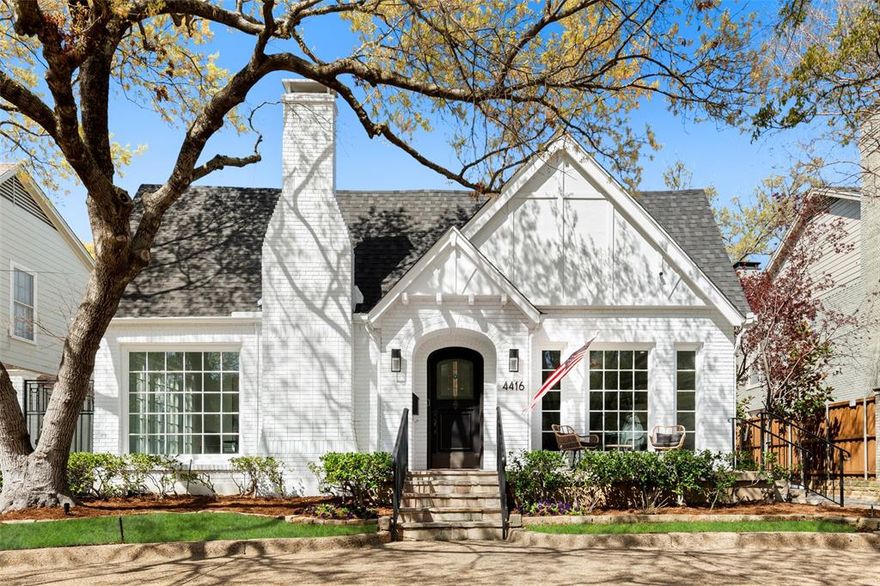 Located in the heart of Highland Park this home is a rare gem, beautifully updated and thoughtfully renovated Dilbeck design that seamlessly blends old world charm with modern elegance. With its signature asymmetrical rooflines and whimsical brickwork it captures the spirit of Charles Dilbeck’s architectural genius while offering the comfort and sophistication of contemporary living. The interiors are bathed in natural light and connect beautifully for living and entertaining.The dramatic updated kitchen features custom cabinetry making it a chefs dream. The master suite offers a serene retreat with its luxurious finishes including Carrara marble and timeless appeal. Beyond the main house, a beautifully renovated guest quarters sits above the oversized garage, offering a private space for visitors or the perfect space for a home office or studio. Its bright and airy living area, well appointed kitchenette, stylish full bath and closet offer an inviting extension to the home. Within walking distance to the fabulous Highland Park Village shops, restaurants and nearby wonderful parks, this masterpiece offers an extraordinary opportunity. A home with a soul, a story and a future, 4416 Livingston Ave isn’t just a place to live, it's a place to fall in love.