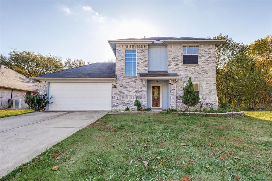 VERY MOTIVATED SELLER! Don't miss this opportunity. This home sits on one of the largest lots in the neighborhood and boasts the best backyard view. It features a wooden deck and a chain-link fenced area perfect for pets or children. Property offers two living areas, including a cozy fireplace corner ideal for relaxing evenings. The home offers both a breakfast nook and a formal dining area. All bedrooms are located upstairs, while the half bath and laundry room are downstairs. The master suite includes a separate tub and shower. Updates include a new dishwasher and disposal, and the refrigerator will stay with the property. With mostly cosmetic updates needed, this home is priced below market value for the area. Bring your personal touch to make it your own!