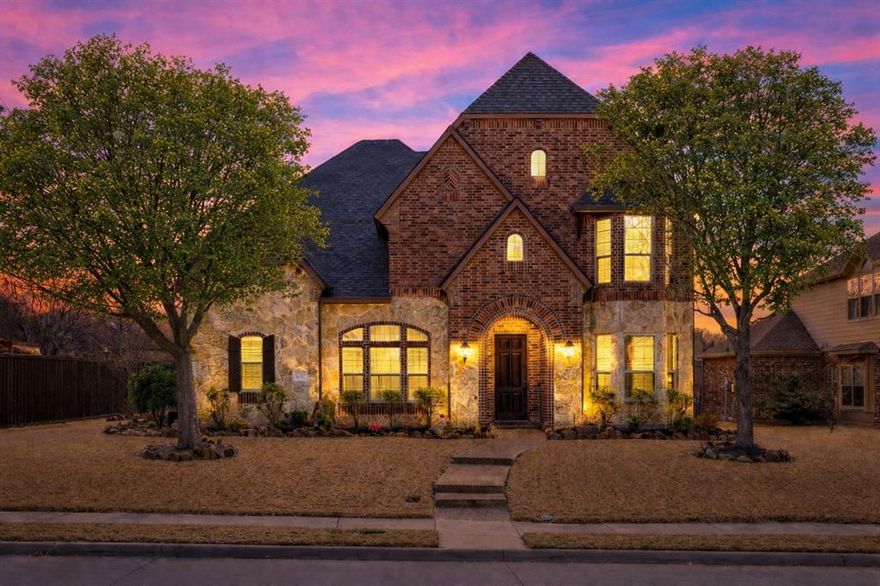 Smart buyers, meet your match and step into style and space in this beautifully designed home featuring open-concept living perfect for everyday comfort and entertaining. The wow-factor kitchen impresses with granite counters, stainless steel appliances, and generous prep space. Host with ease in the formal dining room, work from the stunning private office, and unwind in the luxurious primary suite complete with a custom-designed hers closet (with jewelry drawers & a vanity) and a huge his closet. Upstairs offers a spacious game room and a dedicated media room with built-in speaker options for the ultimate movie or game night experience. Upstairs you'll also find 3 bedrooms all with walk-in closets and 2 with ensuite baths. Outside, enjoy an amazing backyard retreat with an extended patio, outdoor kitchen, and cozy fire pit—ideal for gatherings year-round. Complete with an oversized 3-car garage (fits a truck) and zoned to award-winning schools. Tucked inside one of Rockwall’s most vibrant, community-focused neighborhoods, this home truly has it all.
