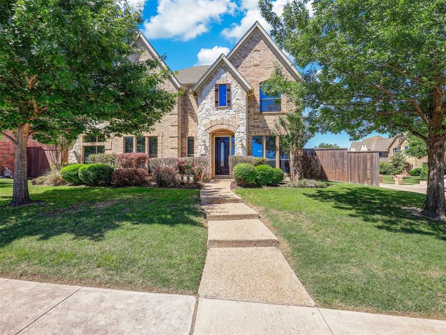 Wow!!!  Beautiful home in Deerfield North! 4 bedrooms plus study, formals, game and media room!  Large stacked formals with lots of windows for a light and bright entrance. The family room has 2story ceiling and open to the large kitchen where you'll find gas cooktop with outside venting, island and breakfast bar. Huge owner's suite with sitting area.  Pretty drive up to this corner lot and located across from the park! Soothing interior with neutral colors and hardwood floors!  Upgrades include flooring, granite, backsplash, carpet, paint and more!  Pool sized backyard! Excellent Frisco schools and close to 121, Preston and Legacy West! Move in ready!