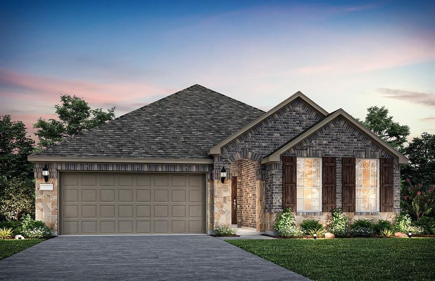 NEW CONSTRUCTION: Beautiful one-story home available at Wellington in Fort Worth. The Arlington Plan, spanning 1928sf.  3 BR + 2 BA. Open floorplan layout perfect for entertaining and creating a connected home environment + High-end kitchen with premium finishes and upgraded stainless steel appliances + Expansive gathering room bathed in natural sunlight +Owner's suite bath with a luxurious walk-in shower + Sleek LVP Flooring + Stylish quartz countertops. A wonderful home for a growing family or for those who enjoy entertaining. Available for move-in Now!